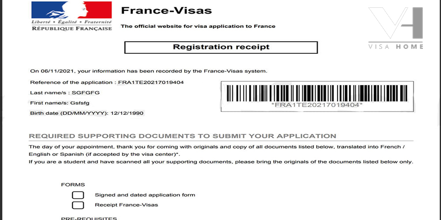 مرحله دوازدهم فرم درخواست ویزای فرانسه